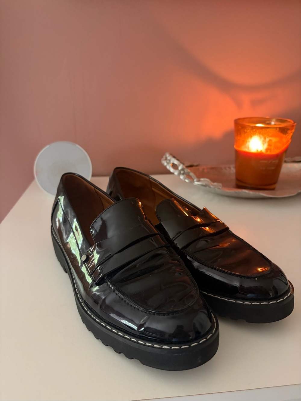 Franco Sarto Women's Black Patent Loafers